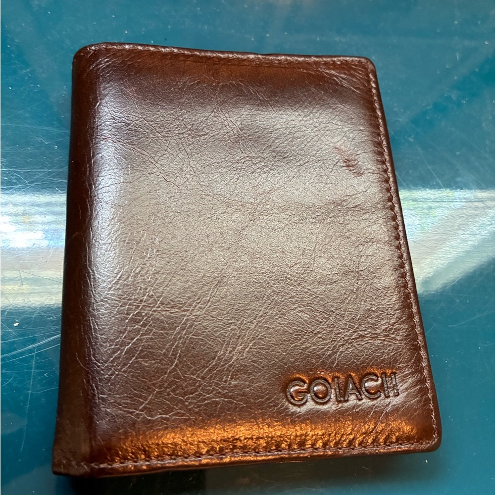 Coach Men’s Brown Leather Key & Card Holder Wallet